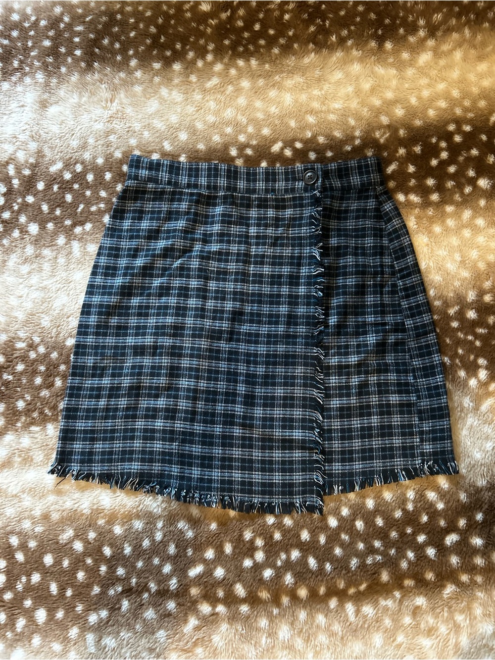 Urban Outfitters 100% cotton blue plaid wrap skirt size S